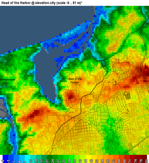 Head of the Harbor elevation map