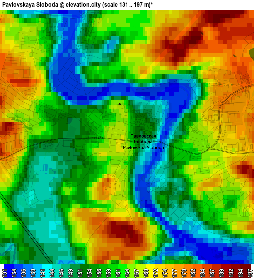 Pavlovskaya Sloboda elevation map