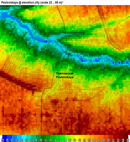 Pavlovskaya elevation map