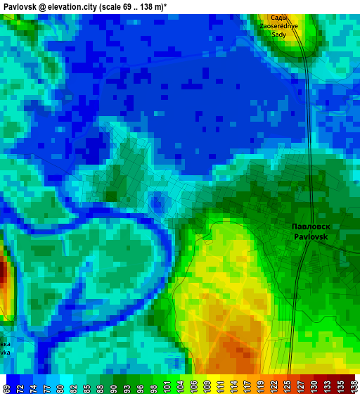 Pavlovsk elevation map