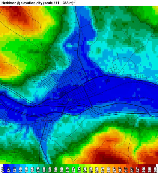 Herkimer elevation map