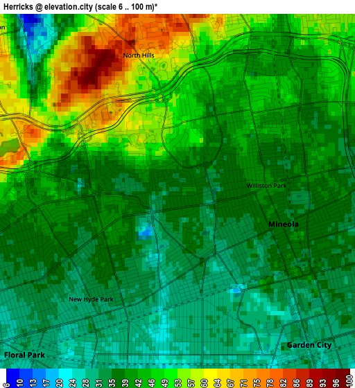 Herricks elevation map