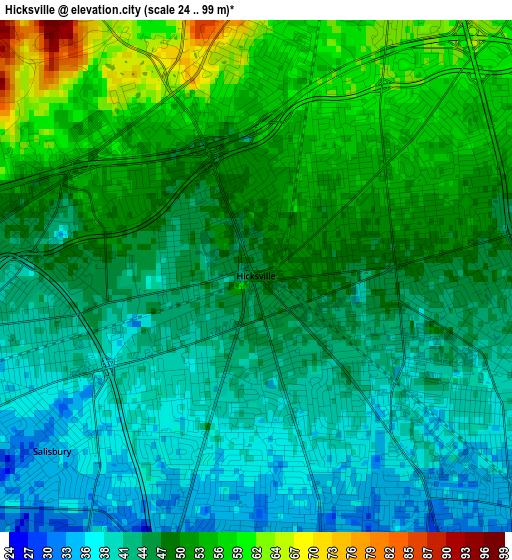 Hicksville elevation map