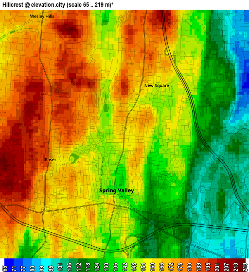 Hillcrest elevation map