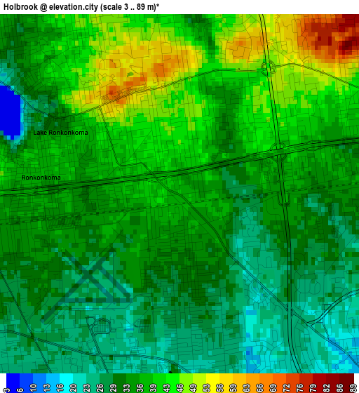 Holbrook elevation map