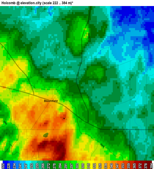 Holcomb elevation map