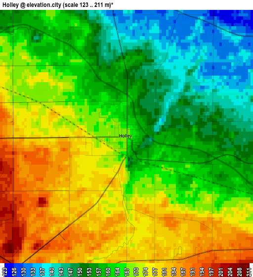 Holley elevation map