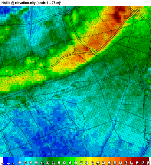 Hollis elevation map