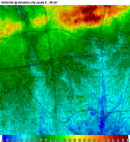 Holtsville elevation map