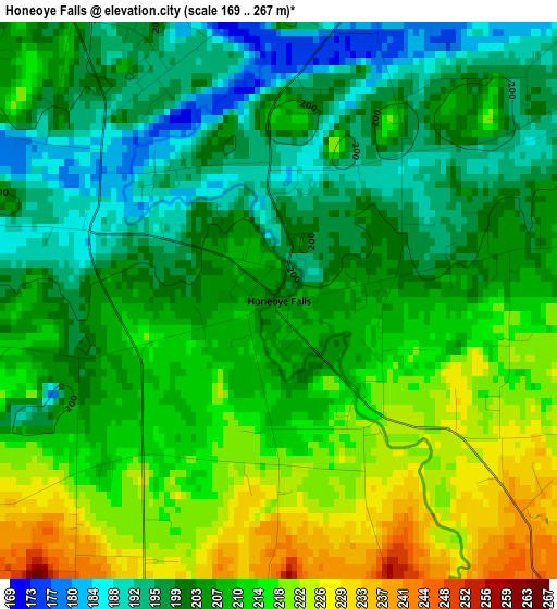 Honeoye Falls elevation map