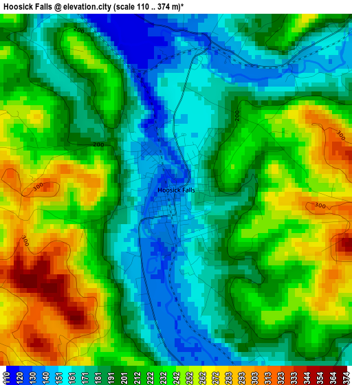 Hoosick Falls elevation map