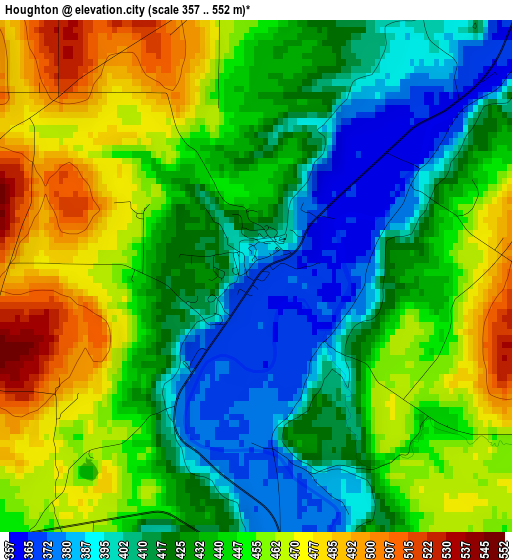 Houghton elevation map