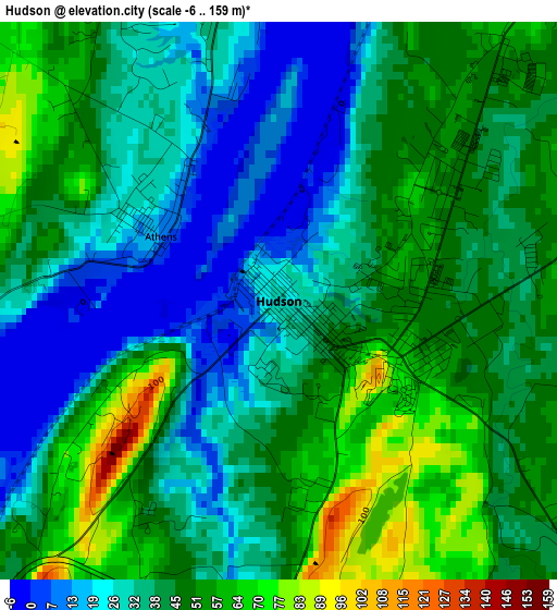 Hudson elevation map