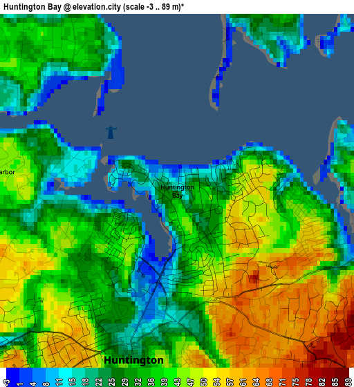 Huntington Bay elevation map