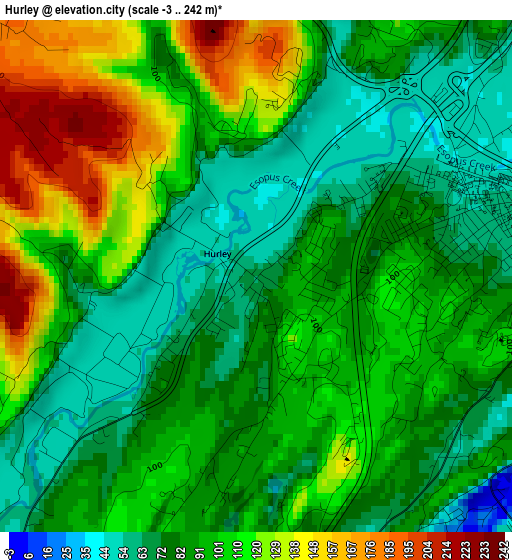 Hurley elevation map