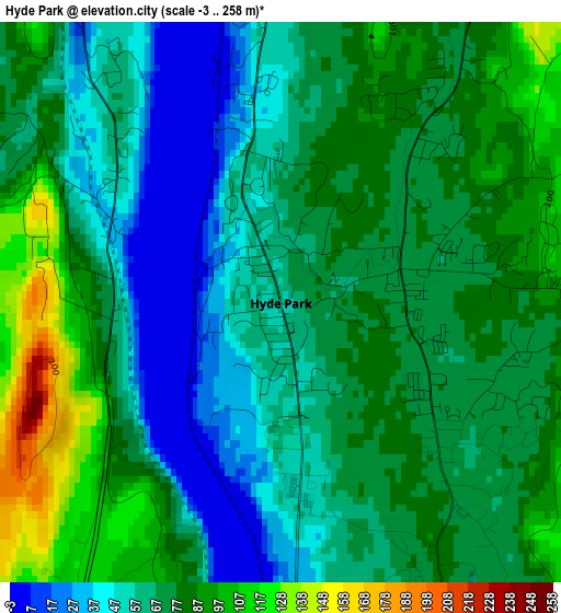 Hyde Park elevation map