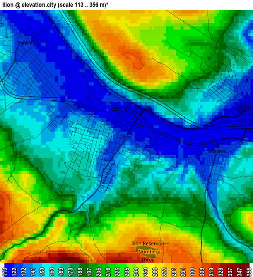 Ilion elevation map