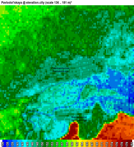 Pavlodol’skaya elevation map