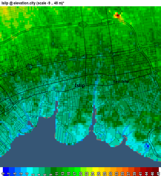 Islip elevation map