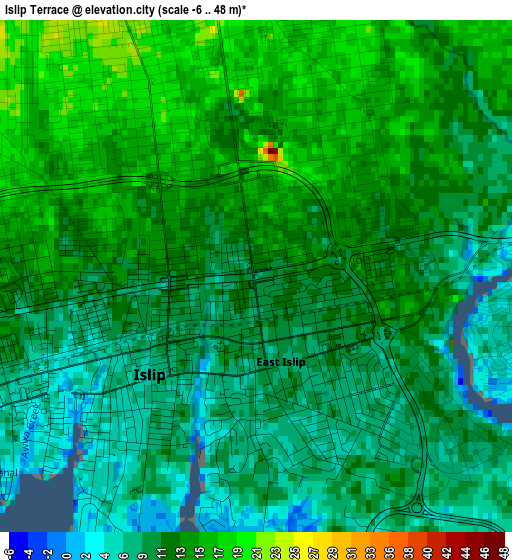 Islip Terrace elevation map