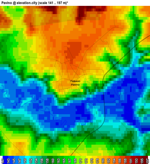 Pavino elevation map