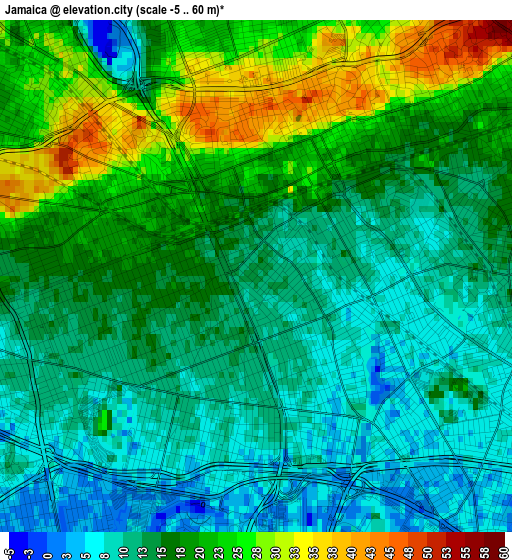 Jamaica elevation map