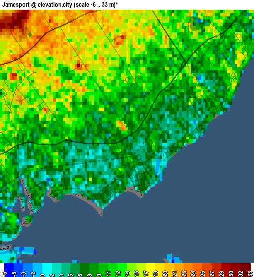 Jamesport elevation map