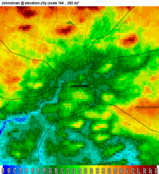 Johnstown elevation map