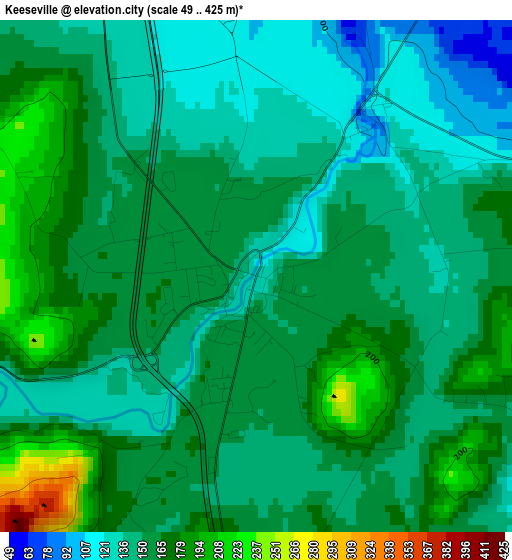 Keeseville elevation map