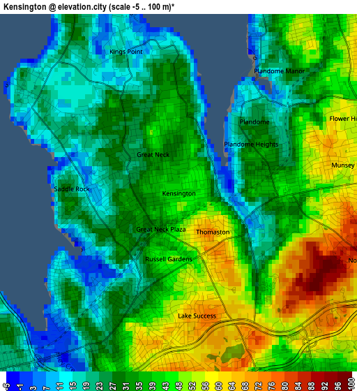 Kensington elevation map