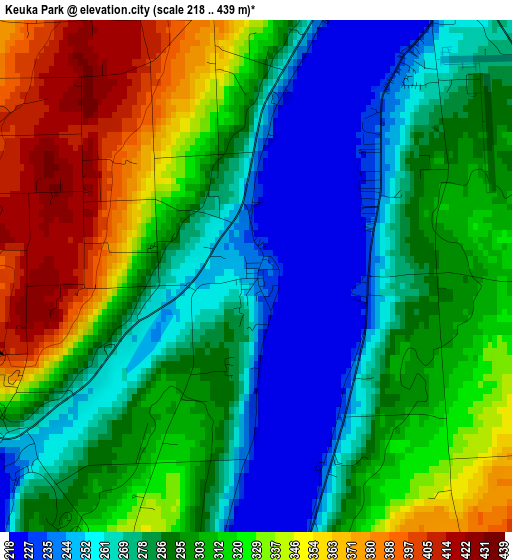 Keuka Park elevation map