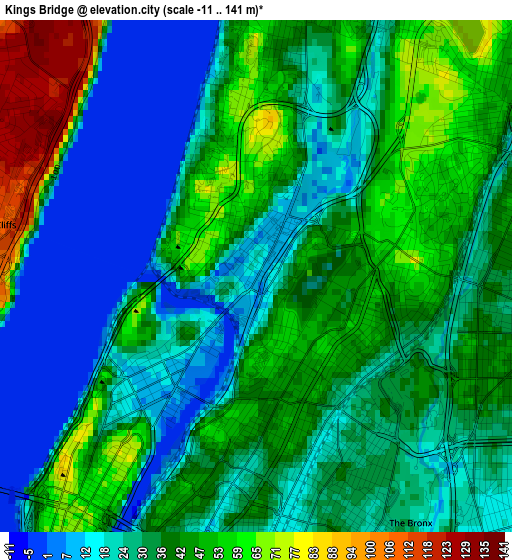 Kings Bridge elevation map