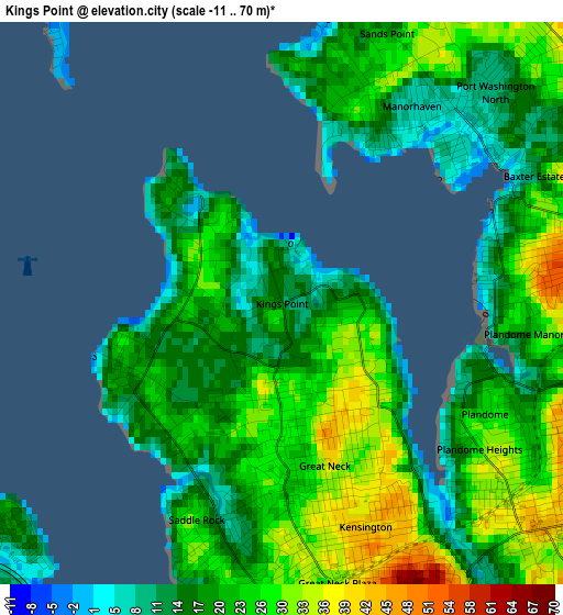 Kings Point elevation map