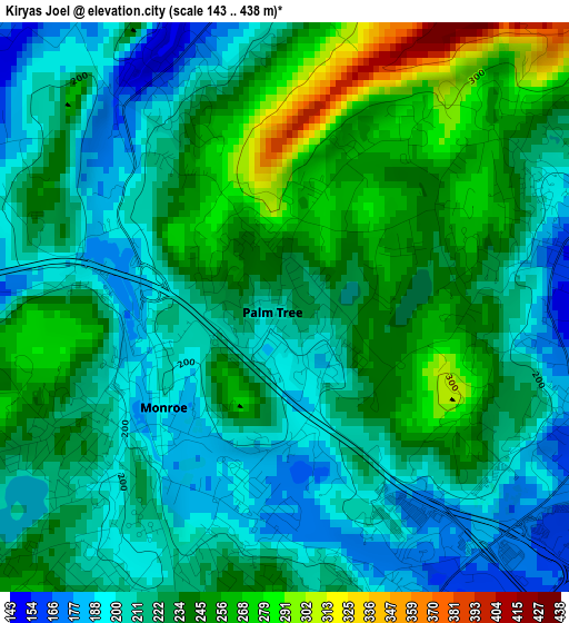 Kiryas Joel elevation map