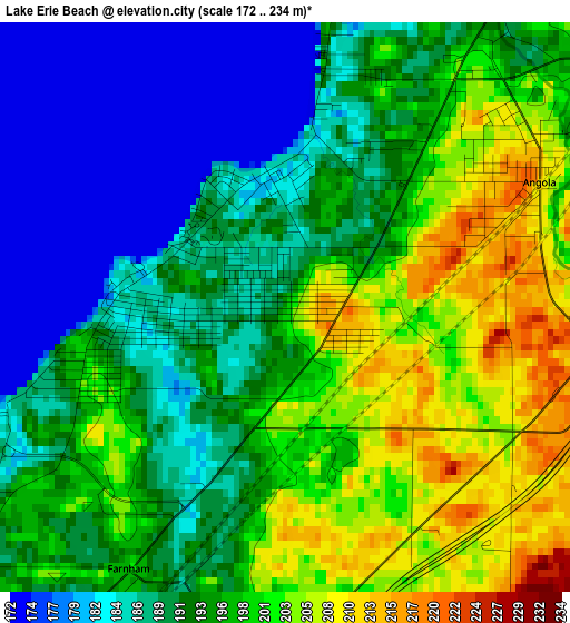 Lake Erie Beach elevation map