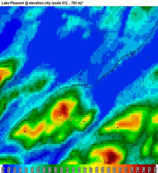 Lake Pleasant elevation map