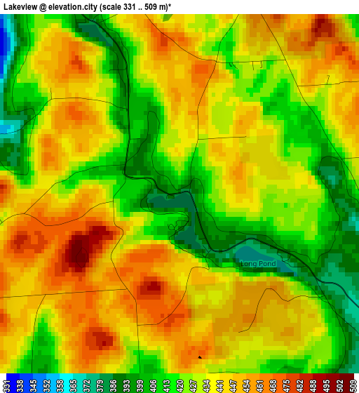 Lakeview elevation map