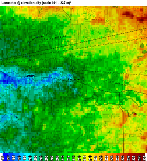 Lancaster elevation map