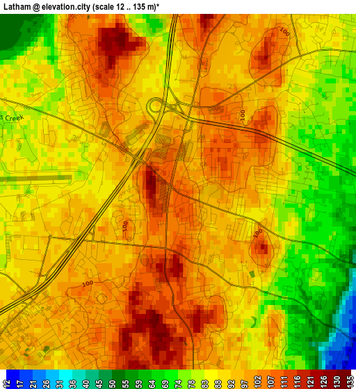 Latham elevation map