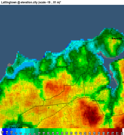 Lattingtown elevation map