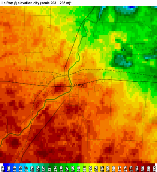 Le Roy elevation map