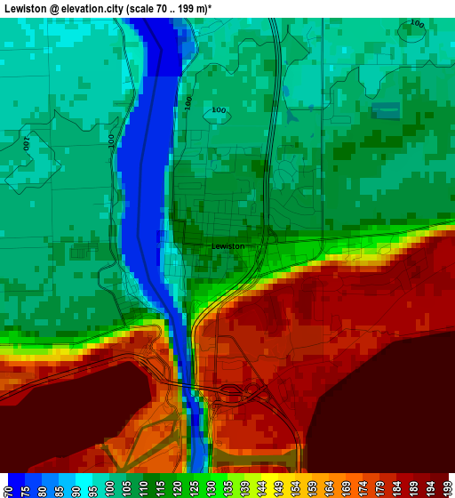 Lewiston elevation map