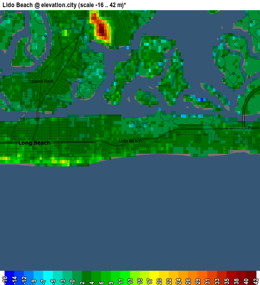 Lido Beach elevation map