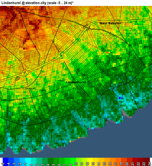 Lindenhurst elevation map