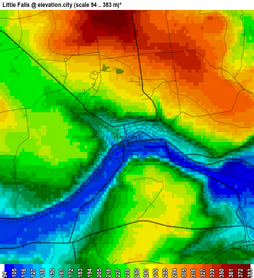 Little Falls elevation map