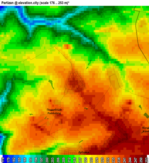 Partizan elevation map