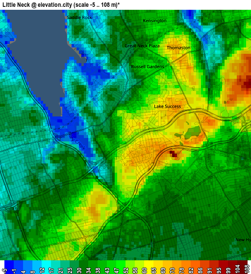 Little Neck elevation map