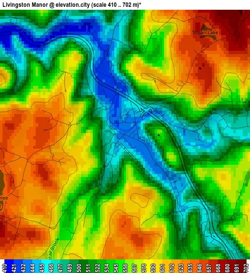 Livingston Manor elevation map