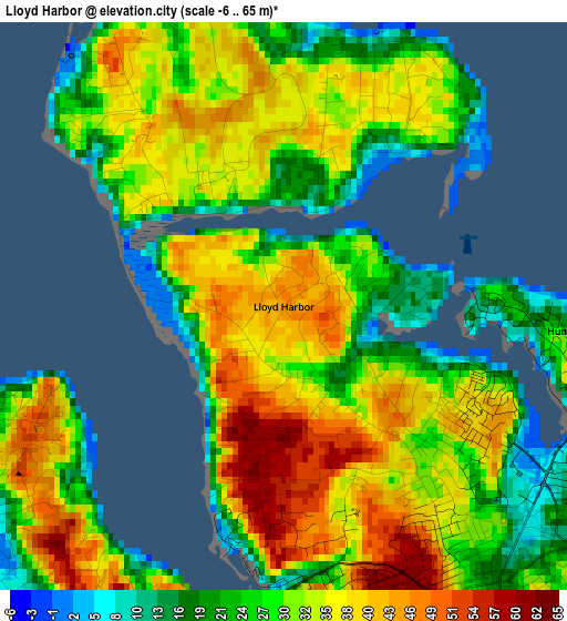 Lloyd Harbor elevation map