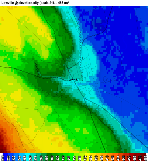 Lowville elevation map